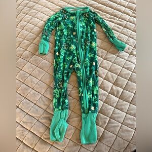 Little Sleepies Green Clover Gold Zippy Saint Patrick’s Day